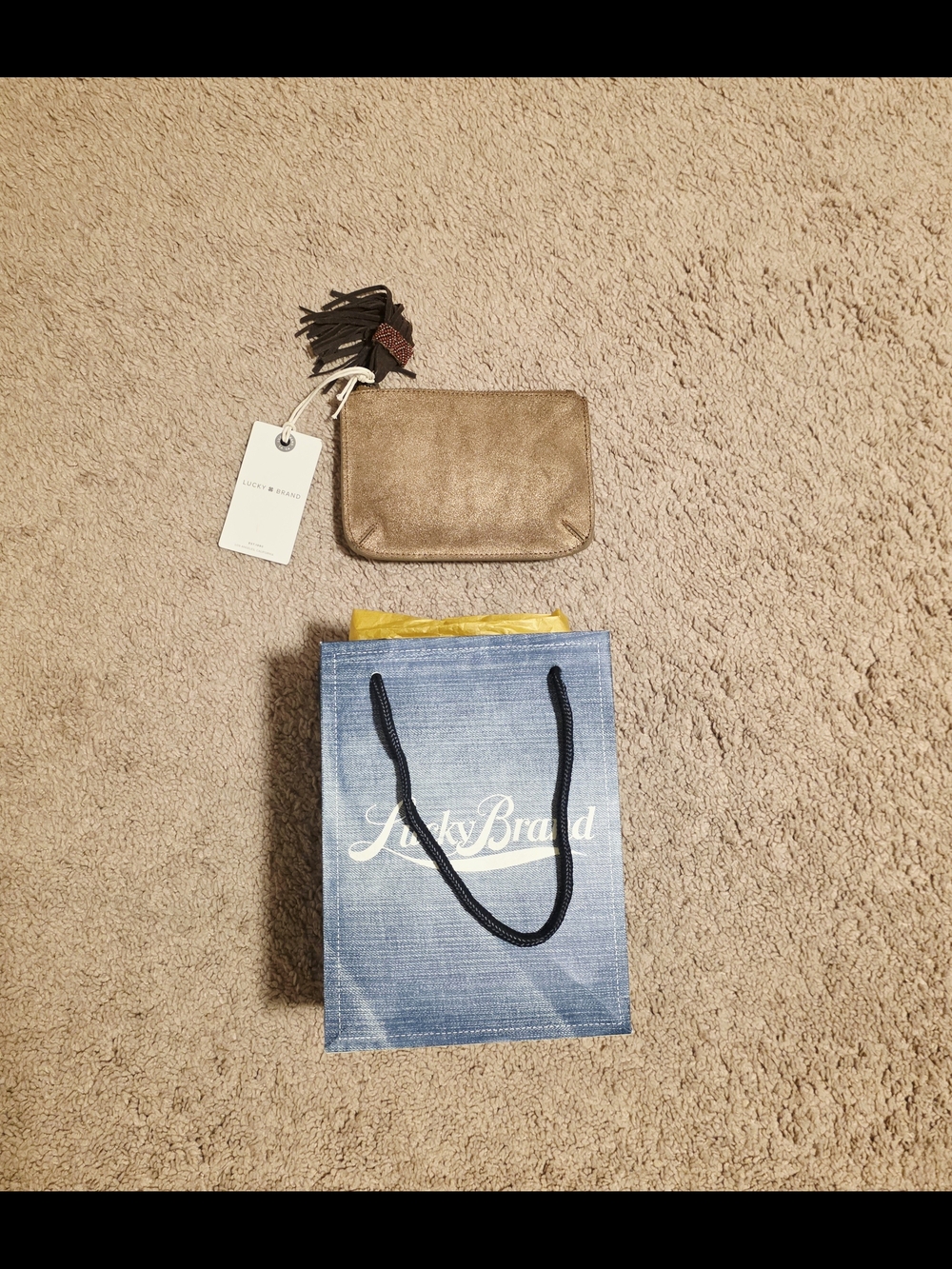 Lucky Brand Metallic Gold Wristlet Clutch